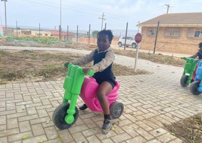 Cycle track pink and green bikes